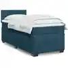 Image de Sommier À Lattes De Lit Avec Matelas Bleu Foncé 90x200 Cm Vidaxl