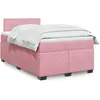Image de Sommier À Lattes De Lit Avec Matelas Rose 120x200 Cm Velours Vidaxl