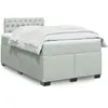 Image de Sommier À Lattes De Lit Et Matelas Gris Clair 120x200cm Velours Vidaxl