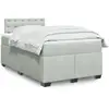 Image de Sommier À Lattes De Lit Et Matelas Gris Clair 120x200cm Velours Vidaxl
