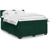 Image de Sommier À Lattes De Lit Et Matelas Vert Foncé 140x190cm Velours Vidaxl