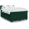 Image de Sommier À Lattes De Lit Et Matelas Vert Foncé 140x200cm Velours Vidaxl