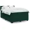 Image de Sommier À Lattes De Lit Et Matelas Vert Foncé 140x200cm Velours Vidaxl