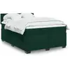 Image de Sommier À Lattes De Lit Et Matelas Vert Foncé 140x200cm Velours Vidaxl
