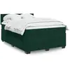 Image de Sommier À Lattes De Lit Et Matelas Vert Foncé 160x200cm Velours Vidaxl