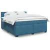 Image de vidaXL Sommier à lattes de lit et matelas bleu 180x200 cm velours 3286394