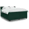 Image de Sommier À Lattes De Lit Et Matelas Vert Foncé 200x200cm Velours Vidaxl