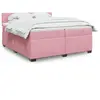Image de Sommier À Lattes De Lit Avec Matelas Rose 200x200 Cm Velours Vidaxl