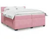 Image de vidaXL Sommier à lattes de lit avec matelas Rose 200x200 cm Velours 3286401