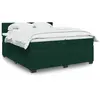 Image de Sommier À Lattes De Lit Et Matelas Vert Foncé 200x200cm Velours Vidaxl