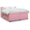 Image de Sommier    Lattes De Lit Avec Matelas Rose 200x200 Cm Velours Vidaxl
