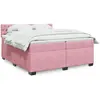 Image de Sommier    Lattes De Lit Avec Matelas Rose 200x200 Cm Velours Vidaxl
