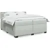 Image de Sommier À Lattes De Lit Et Matelas Gris Clair 200x200cm Velours Vidaxl