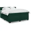 Image de Sommier À Lattes De Lit Et Matelas Vert Foncé 200x200cm Velours Vidaxl