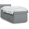 Image de Sommier À Lattes De Lit Avec Matelas Gris Clair 80x200 Cm Tissu Vidaxl