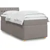 Image de Sommier À Lattes De Lit Avec Matelas Taupe 80x200 Cm Tissu Vidaxl