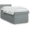 Image de Sommier À Lattes De Lit Et Matelas Gris Clair 90x190 Cm Tissu Vidaxl