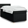 Image de Sommier À Lattes De Lit Avec Matelas Noir 90x200 Cm Tissu Vidaxl