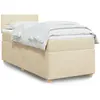 Image de Sommier À Lattes De Lit Avec Matelas Crème 90x200 Cm Tissu Vidaxl