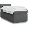 Image de Sommier À Lattes De Lit Avec Matelas Gris Foncé 100x200cm Tissu Vidaxl