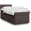 Image de Sommier À Lattes De Lit Avec Matelas Marron Foncé 100x200 Cm Vidaxl