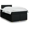 Image de Sommier À Lattes De Lit Avec Matelas Noir 120x190 Cm Tissu Vidaxl