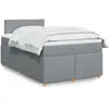 Image de Sommier À Lattes De Lit Avec Matelas Gris Clair 120x200cm Tissu Vidaxl