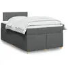 Image de Sommier À Lattes De Lit Avec Matelas Gris Foncé 120x200cm Tissu Vidaxl