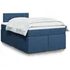 Image de Sommier À Lattes De Lit Avec Matelas Bleu 120x200 Cm Tissu Vidaxl
