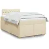 Image de Sommier À Lattes De Lit Avec Matelas Crème 120x200 Cm Tissu Vidaxl