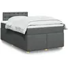 Image de Sommier À Lattes De Lit Avec Matelas Gris Foncé 120x200cm Tissu Vidaxl