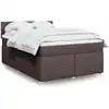 Image de Sommier À Lattes De Lit Avec Matelas Marron Foncé 140x190 Cm Vidaxl