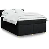 Image de Sommier À Lattes De Lit Avec Matelas Noir 140x190 Cm Tissu Vidaxl