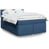 Image de Sommier À Lattes De Lit Avec Matelas Bleu 140x200 Cm Tissu Vidaxl