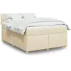 Image de Sommier À Lattes De Lit Avec Matelas Crème 160x200 Cm Tissu Vidaxl