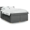 Image de vidaXL Sommier à lattes de lit avec matelas Gris foncé 160x200cm Tissu 3286732