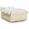 Image de Sommier À Lattes De Lit Avec Matelas Crème 160x200 Cm Tissu Vidaxl