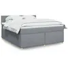Image de Sommier À Lattes De Lit Avec Matelas Gris Clair 180x200cm Tissu Vidaxl