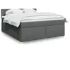 Image de Sommier À Lattes De Lit Avec Matelas Gris Foncé 180x200cm Tissu Vidaxl