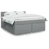 Image de Sommier À Lattes De Lit Avec Matelas Gris Clair 180x200cm Tissu Vidaxl