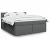 Image de Sommier À Lattes De Lit Avec Matelas Gris Foncé 180x200cm Tissu Vidaxl