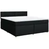 Image de Sommier À Lattes De Lit Avec Matelas Noir 180x200 Cm Tissu Vidaxl