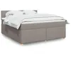 Image de vidaXL Sommier à lattes de lit avec matelas Taupe 180x200 cm Tissu 3286763