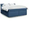 Image de Sommier À Lattes De Lit Avec Matelas Bleu 180x200 Cm Tissu Vidaxl