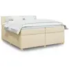 Image de Sommier À Lattes De Lit Avec Matelas Crème 200x200 Cm Tissu Vidaxl