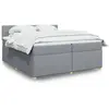 Image de Sommier À Lattes De Lit Avec Matelas Gris Clair 200x200cm Tissu Vidaxl