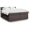 Image de vidaXL Sommier à lattes de lit avec matelas Marron foncé 200x200 cm 3286804