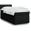 Image de Sommier À Lattes De Lit Avec Matelas Noir 90x190 Cm Simple Tissu Vidaxl