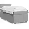 Image de Sommier À Lattes De Lit Avec Matelas Gris Clair 80x200 Cm Tissu Vidaxl