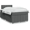 Image de Sommier À Lattes De Lit Avec Matelas Gris Foncé 120x200cm Tissu Vidaxl